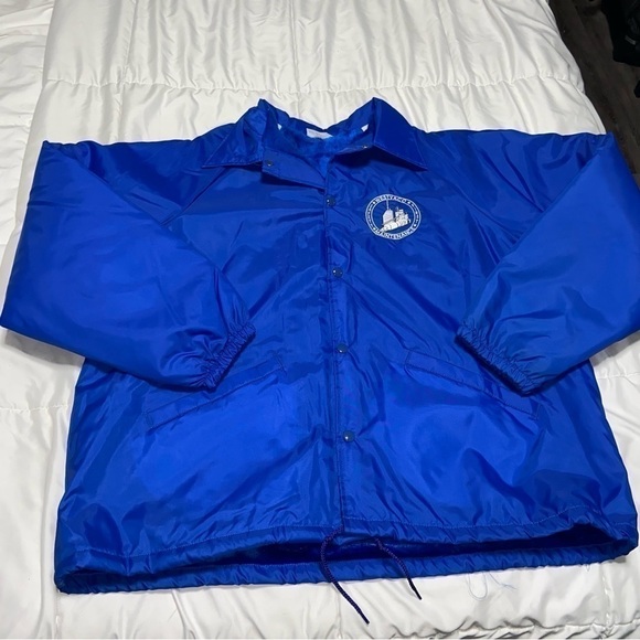 Vintage Snap Button Sports Jacket XL Blue Work Jacket 70’s 80’s 90’s - Picture 2 of 9